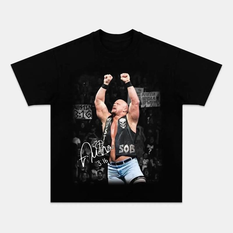 STEVE AUSTIN STONE COLD TEE, WWE Stone Cold Tee, Stone Cold Shirt, WWE Shirt, Sports T-shirt, Wrestling Gift, Gift for Him Her Crewneck Cotton