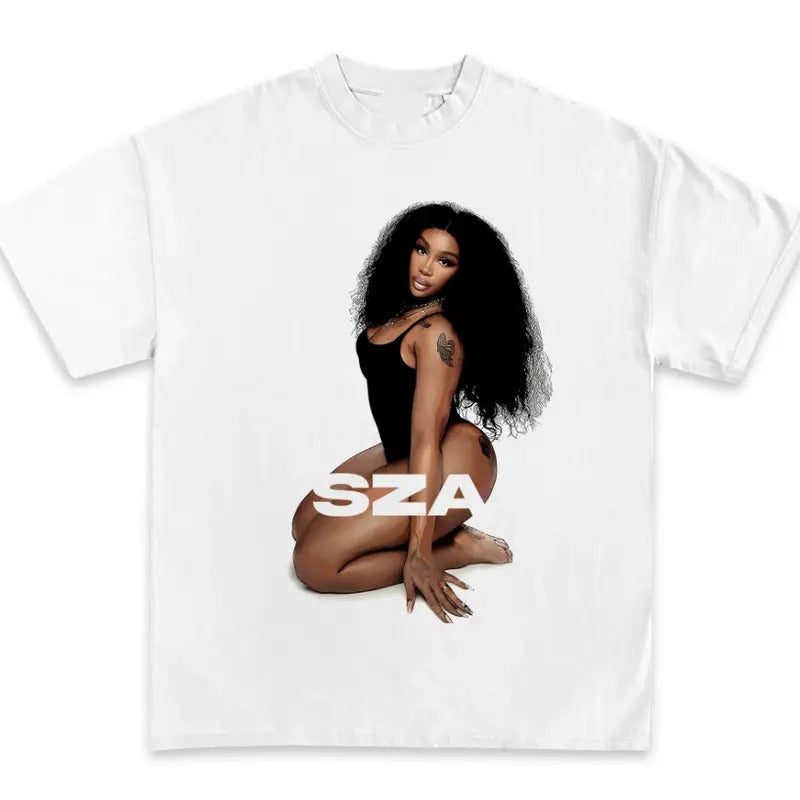 SZA Graphic Cotton T-Shirt, Casual Print Tee for Men - Classic