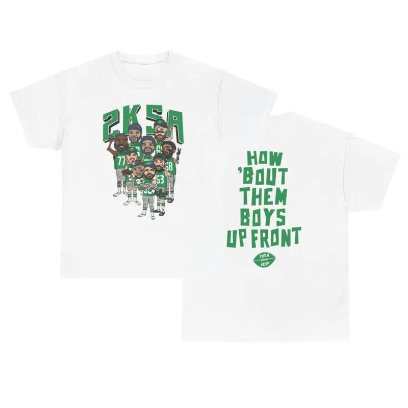 Saquon Barkley Eagles 2-SIDED T-Shirt WITH NUMBERS, How Bout Them Boys Up Front, Philadelphia Shirt Unisex