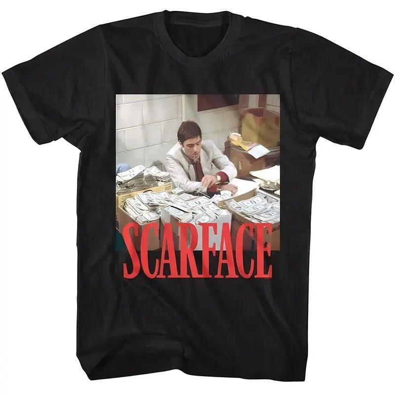 Scarface Stacks Of Cash T Shirt Tony Montana Al Pacino