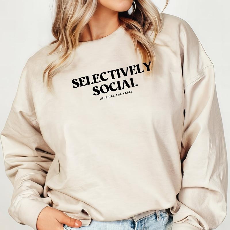 Selectively Social - Funny Casual Wear, Relatable Anti-Social Sweater, Introvert Gift Idea - Adult Crewneck Sweatshirt