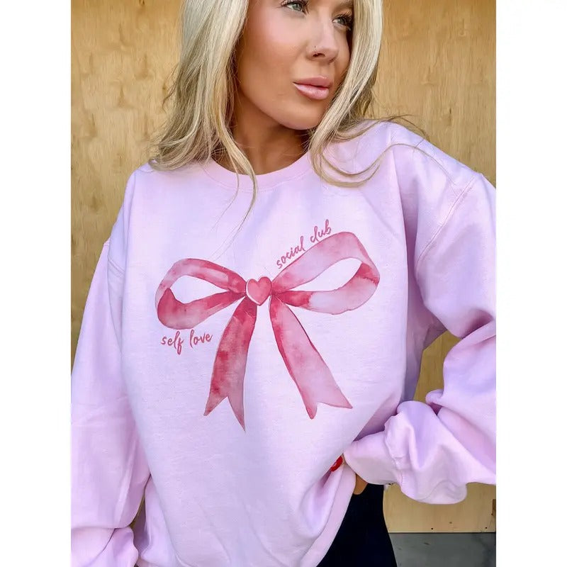 Self Love Social Bow Club Graphic Top