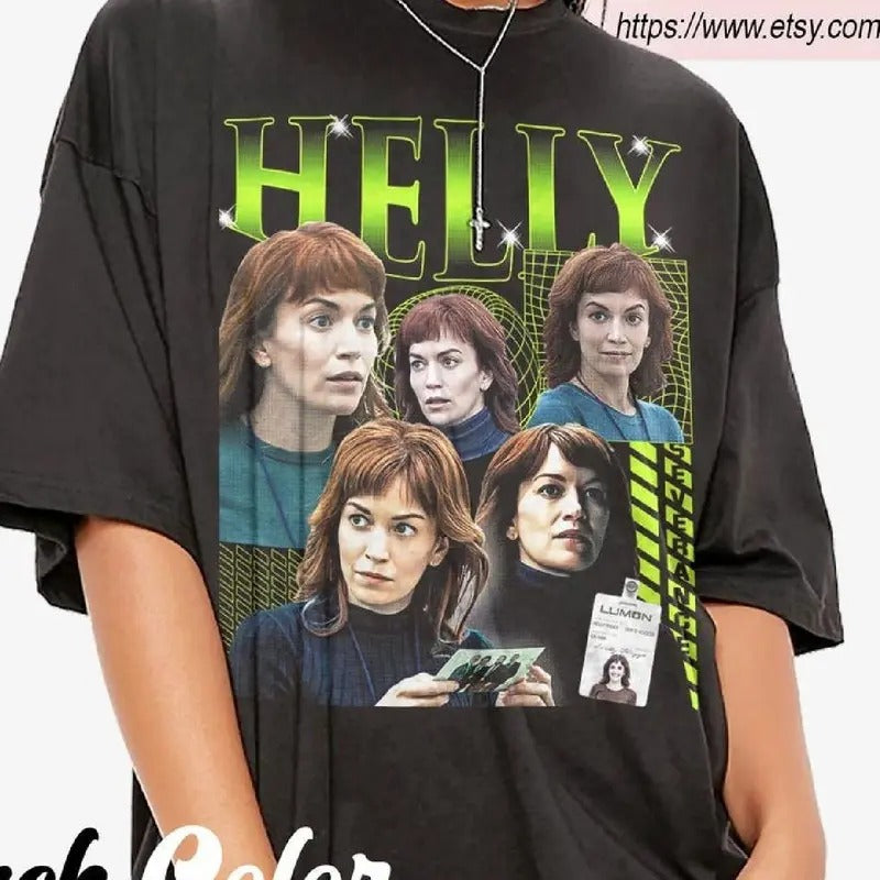 Severance Helly R Shirt, Severance Graphic Tee, Vintage Style Unisex Cotton Graphic Tee, Gift for TV Lovers, Lumon, Macrodata Refinement Style Bootleg Rap Shirt