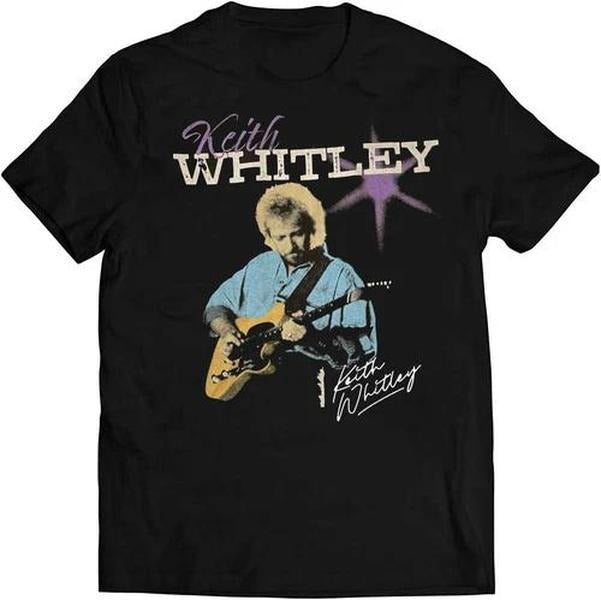 Signed Keith Whitley Purple Guitar T Shirts, Singer Shirt, Country Music Lover Shirt, Musician Gift