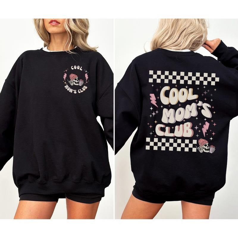 Skeleton Cool Mom Club Shirt Sweatshirt Hoodie, Trendy Family Matching Outfit, Cool Mom Shirt, Mothers Day Gift, Spooky Shirt, Family Sweatshirt