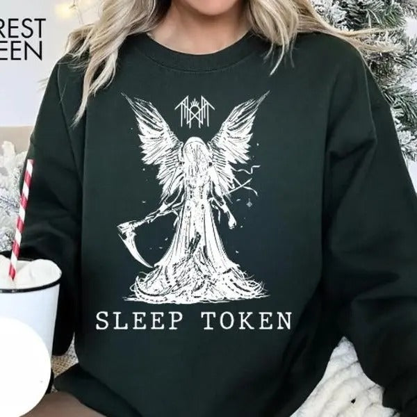 Sleep Token Reaper Angel Sweatshirt, Rock Band Vintage , Sleep Token Tour