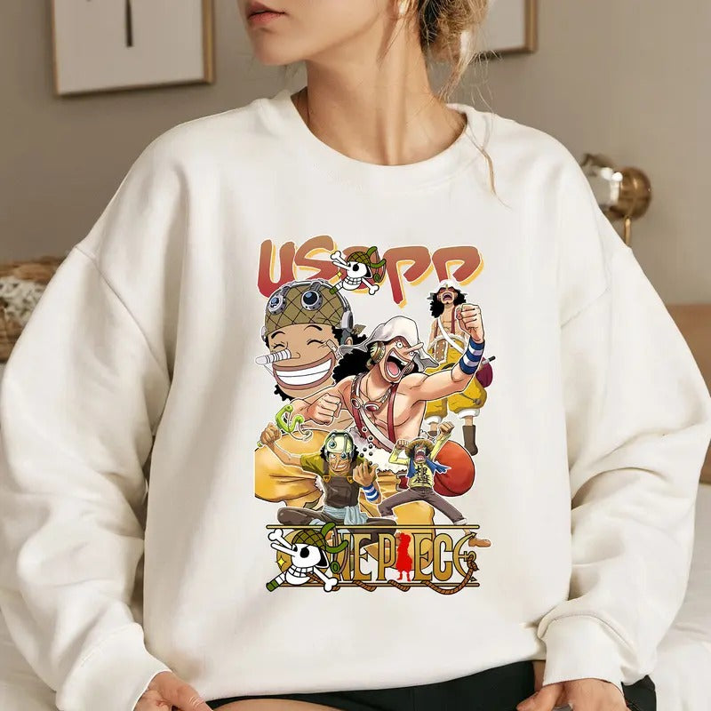 Sniper Soge King Straw Hat OP Shirt Crewneck Hoodie, Anime Otaku Shirt