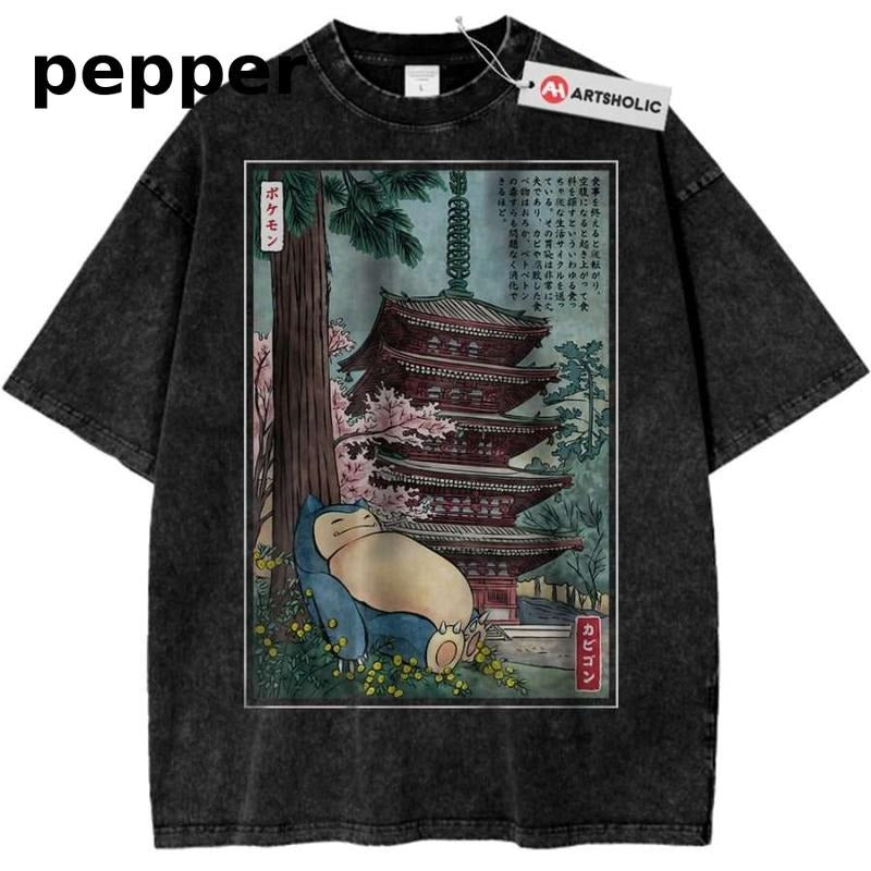 Snorlax Shirt, Pokemon Shirt, Anime Shirt, Vintage Tee Menswear Top Underwear Tshirt