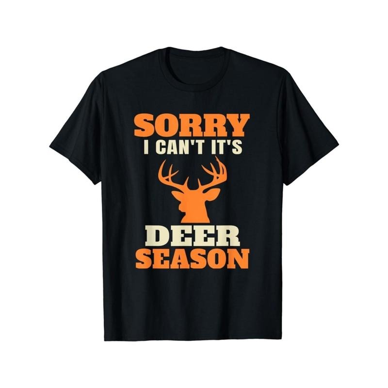 Sorry Deer Head Creative and Novel Printing, Trendy Men's Casual Street Essential T-shirt made in usa