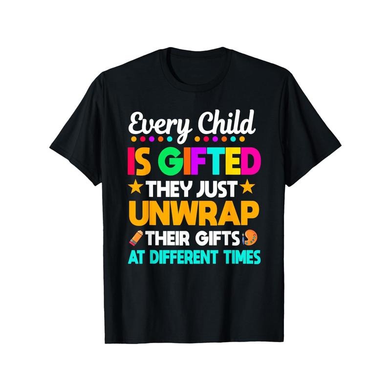Special Education Teacher Child Gifted SPED Educator T-shirt Comfortable, Casual Short Sleeve, Daily Wear, All Season, Black, Men 180g Made in USA