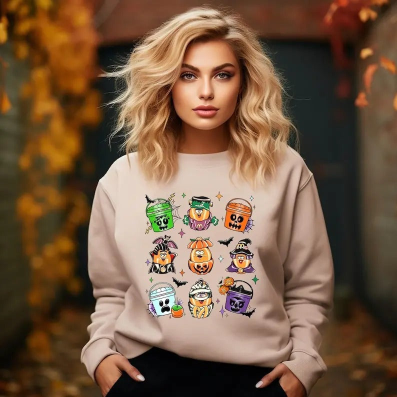 Spooky Nuggets Meal Bucket Halloween Shirt, Spooky Nuggets Shirt, Halloween Chicken Lover Hoodie, Spooky Season Cotton Knit