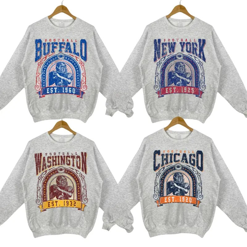 Sport Grey Football Sweatshirt - Classic Unisex Crewneck for Fans