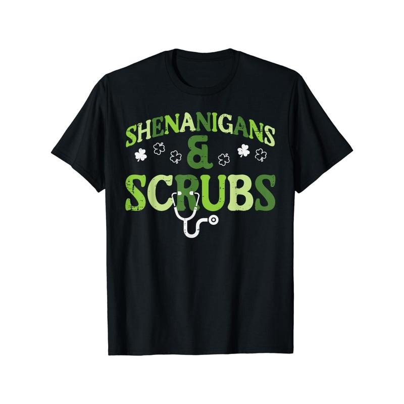 St. Patrick's Day Nurse T-Shirt, 100% Cotton Crew Neck Tee - Soft, Breathable, High Stretch for Adults Made in USA