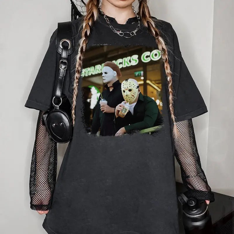 Starb0cks Halloween Shirt, H0rror Movie Characters Shirt