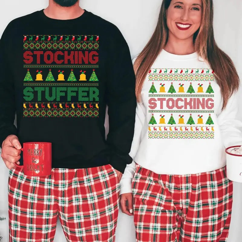 Stocking Stuffer Matching Couple Sweatshirt, Her Stocking Stuffer Shirt, Funny Matching Christmas Couple Sweatshirt, Matching Christmas Tee