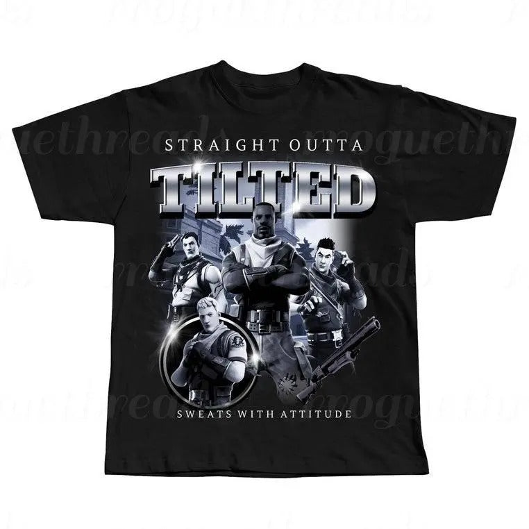 Straight Outta Tilted NWA Shirt, Funny shirt, Bootleg rap tee shirt, Oldschool rap tee, Vintage graphic tee, Meme shirt, Funny gift idea full size, shirt trend