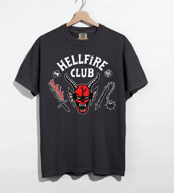 Stranger Things Hellfire Club Cosplay Vintage Graphic T-shirt