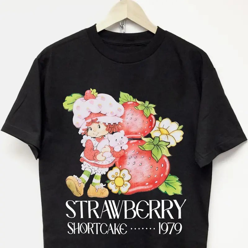 Strawberry Shortcake 1979 Relaxed Fit Girls T-Shirt Trending T-Shirt, Funny Tee, Graphic Tee