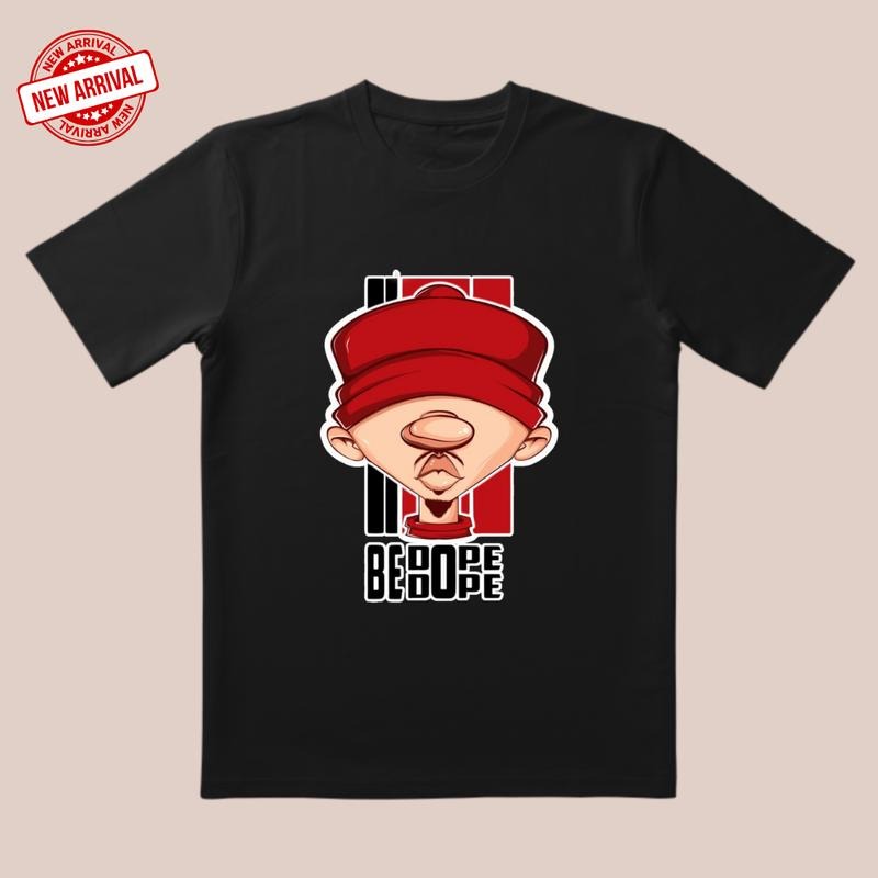 Season Launch! 'Red Hat Bebop' Tee | Cartoon Illustration & Minimalist White | Trendy All-Day Style for Casual/Date/Streetwear