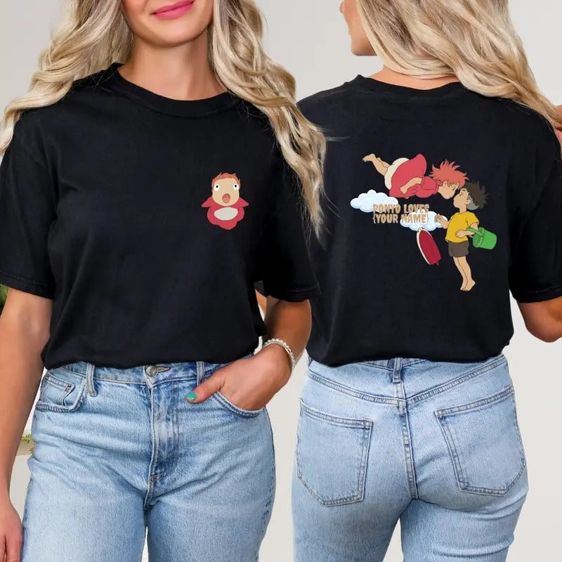 Studio Ghibli Comfort Colors Shirt, Ponyo And Sasuke T-Shirt, Ghibli Merch, Anime Gift Cotton Fabric Tee Top