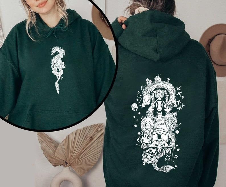 Studio Ghibli Hoodie,Totoro Shirt, Spirited away Haku Shirt, Hayao Miyazaki, No Face, Howl's Moving Castle shirt, Hayao Miyazaki Shirt, Gift For Anime Fan