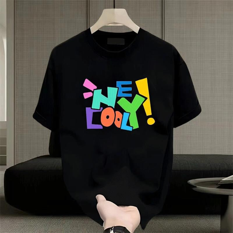 Summer INS Trend Street Loose Crew Neck Heavy Cotton American Style Cool Short Sleeve T-Shirt for Men and Women