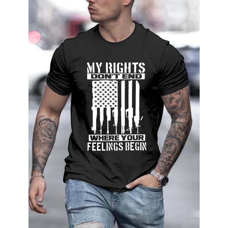 1 pc, 100% cotton T-shirt, American flag print, men's crew neck short sleeve, simple style T-shirt Fashion regular version T-shirt, casual comfortable and breathable top Spring/ Summer Vacation leisure vacation menswear as a gift made in usa