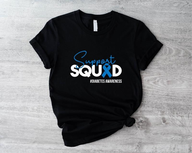 Support Squad T-Shirt, Diabetes Awareness Shirt, Blue Ribbon Family Support Tee, In November We Wear Blue Shirt