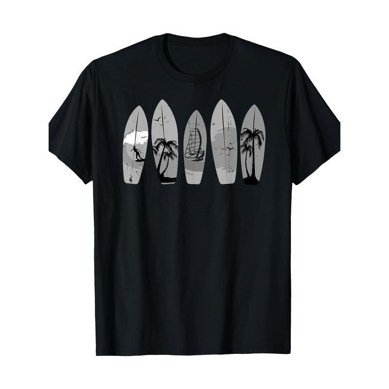 Surfboard Vintage Classic Vintage Surfboard Surfing T-shirt Made in USA