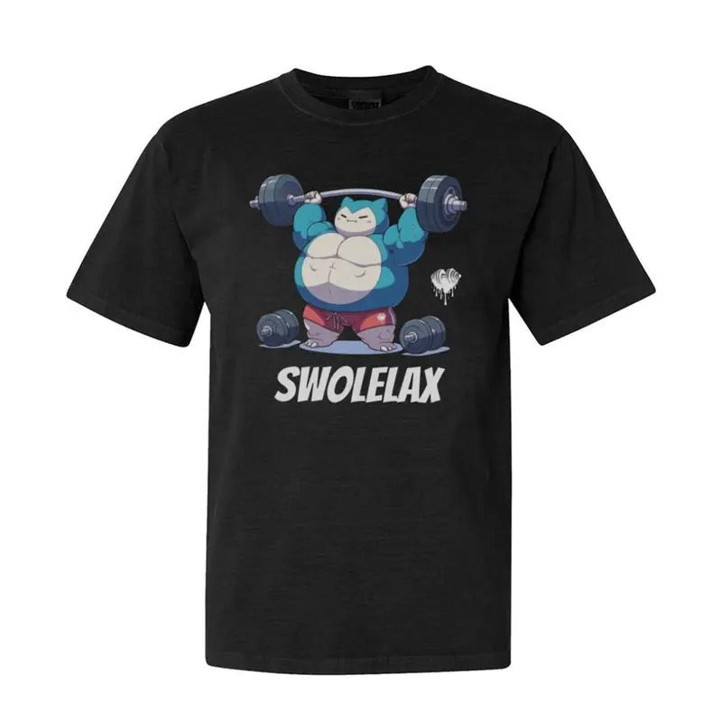 Swolelax Snorlax Shirt, PKM Anime Shirt, Animation Graphic Tees, Gym Shirt, Gildan Unisex, Premium Quality Cotton, Classic
