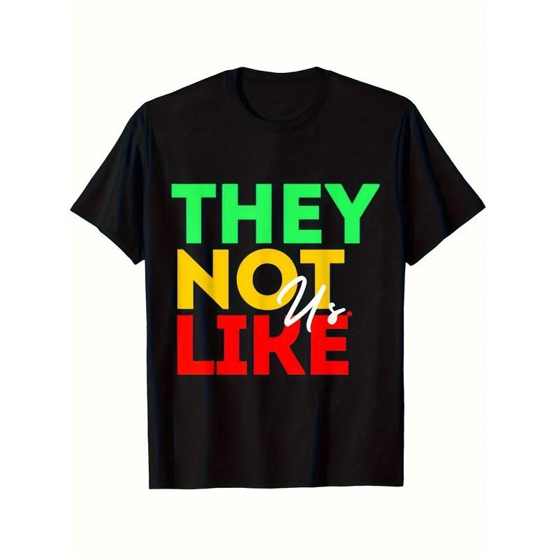 THEY NOT LIKE US T-Shirt Cotton Crew Neck T-Shirt, Casual Soft Men's T-Shirt Summer Tee made in usa