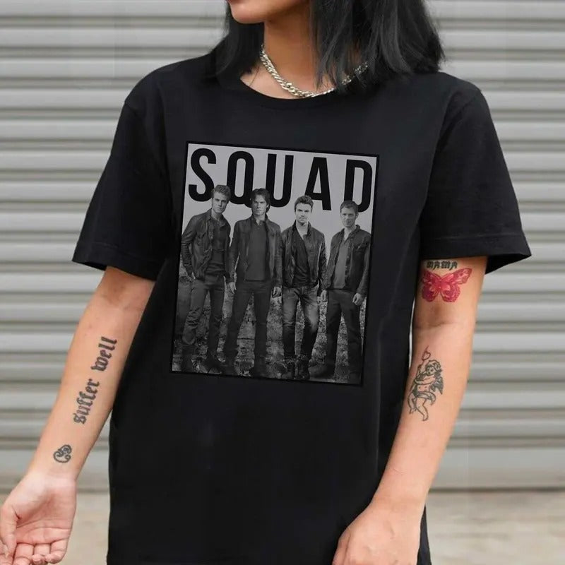 TVD Squad tshirt Vampire Diaries Merch, Cotton, Classic TVD Fan Apparel, Perfect Gift for Vampire Diaries Fans, for Women and Men,Ideal Gift for Her Top
