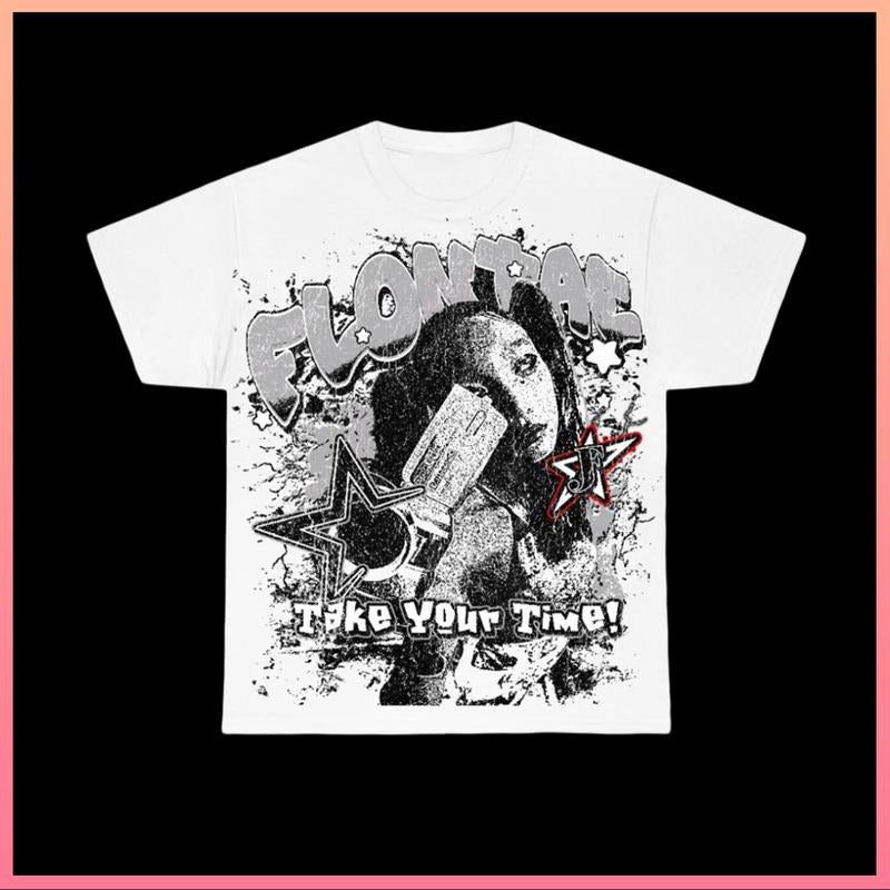 Take Your Time High Street Vintage Y2k Graphic Print T-Shirt Unisex Oversized Top Streetwear