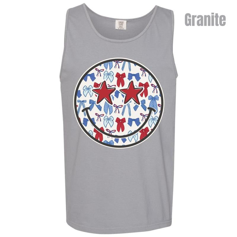 Tank Top -USA Ribbon Happy Face Comfort Colors Tank Top 'NLB'