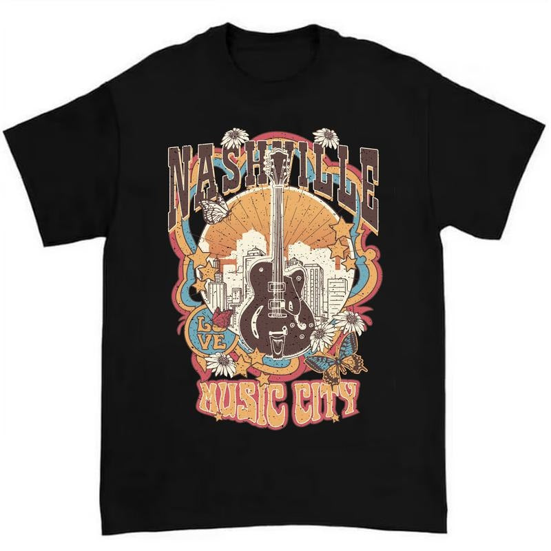 Tennessee Western Shirt Featuring Bold Country Music and Vintage Nashville Design