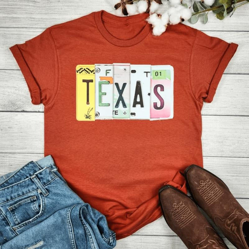 Texas License Plate Graphic T-shirt