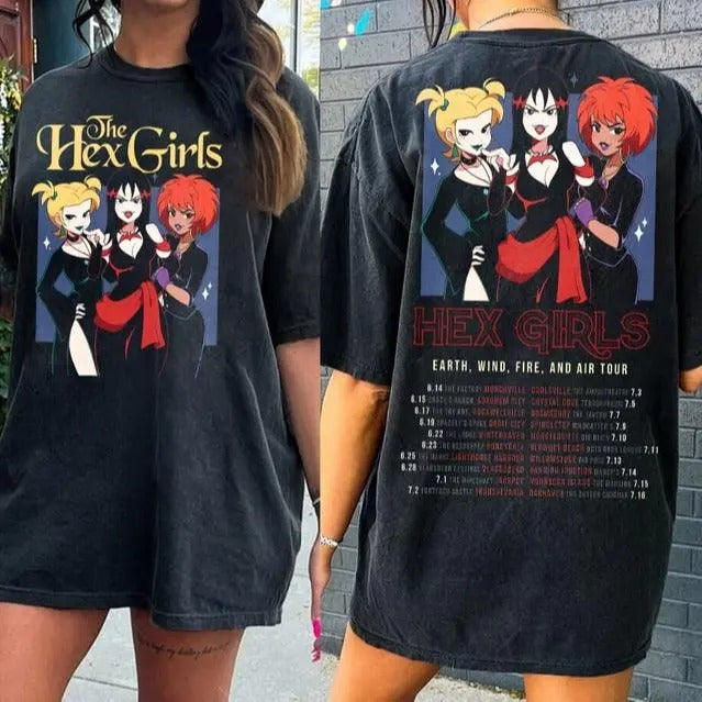 The Hex Girls Rock Band Music Tee, Music Concert 2024 Shirt, Halloween Retro 90s Shirt, Unisex Short Sleeve Tee