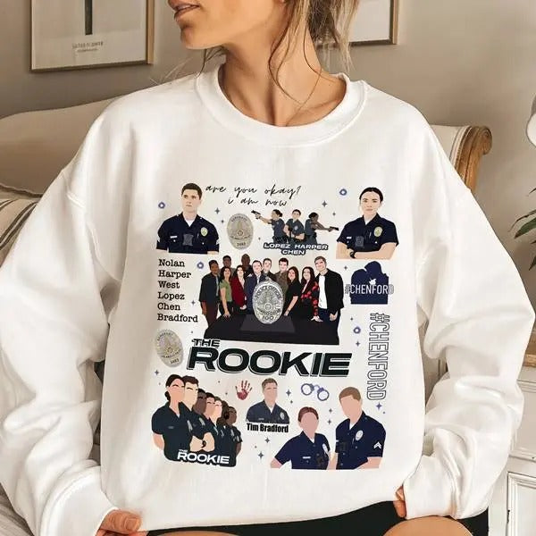 The Rookie Doodle Art Shirt Tim Bradford John Nolan Lucy Chen Shirt The Rookie Movie Shirt