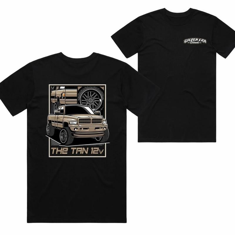 The Tan 12v Tee - Graphic Truck Enthusiasts Stylish Car Merch For Automotive Enthusiasts