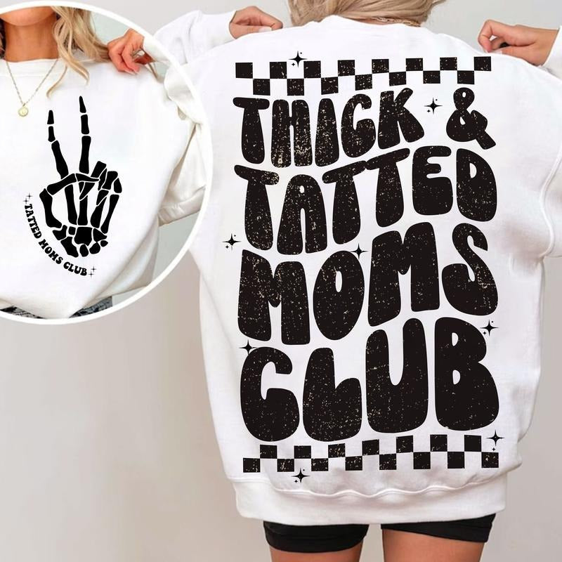 Thick And Tatted Moms Club Shirt Shirt, Trendy Moms Shirt, Trendy Shirt, Wavy Shirt, Moms Club Shirt