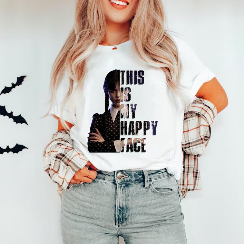 This Is My Happy Face Shirt, Wednesday Season 2Movie Shirt, Halloween SweatShirt