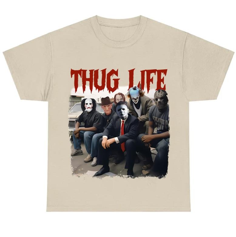Thug Life Horror Movie Shirt, I Love Bad Boys Shirt, Horror Shirt, Halloween Horror Shirt, Halloween Character Friends Shirt Design