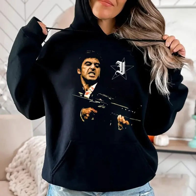 Tony Montana Scarface Jumbo Fleece Graphic Tee, Sweatshirt, Hoodie , Unisex Sweater Pullover Tee