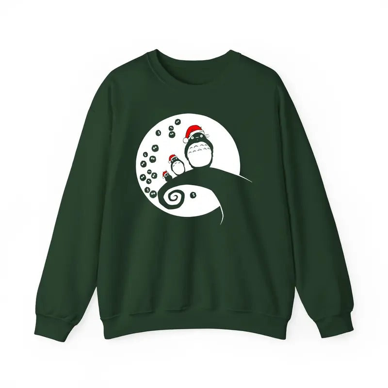 Totoro Christmas Sweatshirt, Studio Ghibli Shirt, Spirited Away, Miyazaki Hayao, Studio Ghibli Fans, Anime Christmas Sweatshirt