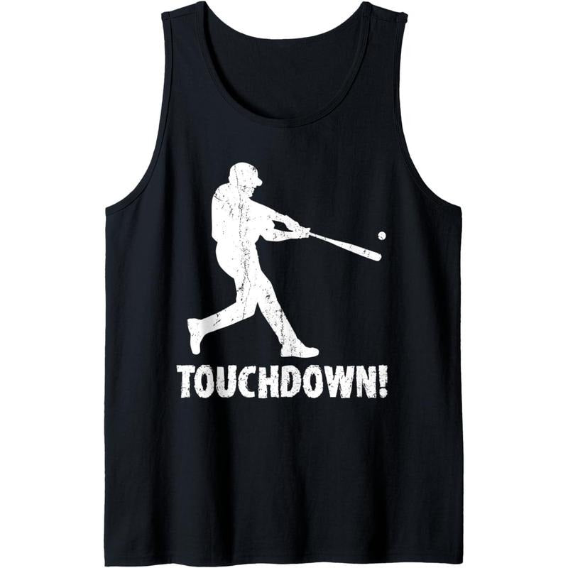 Touchdown Baseball Funny Football Joke Gift for Men Women Tank Top made in usa