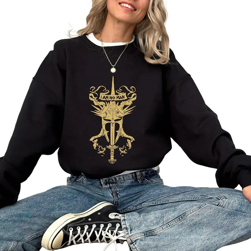 Trending I'm No Man Sweatshirt, Nazgul Sweater, Gifts For Fantasy Book Lover, Woman Power Shirts, Woman Motivational Quotes Crewneck