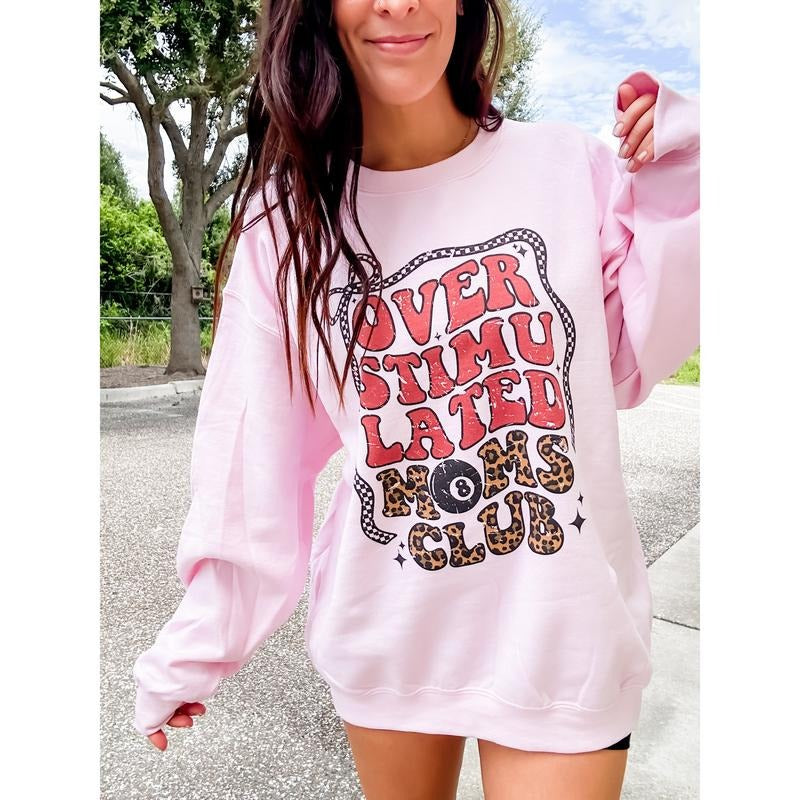 Trendy Overstimulated Mom's Club Graphic Top