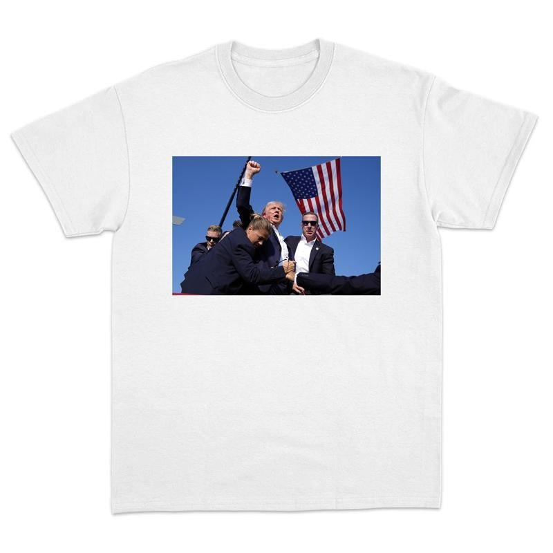 Trum Rally Shooter Shooting Survived Shirt Trum 2024 USA Freedom Shirt Pro Trum Make American Great Again Unisex T-Shirt for Men Women Menswear Top