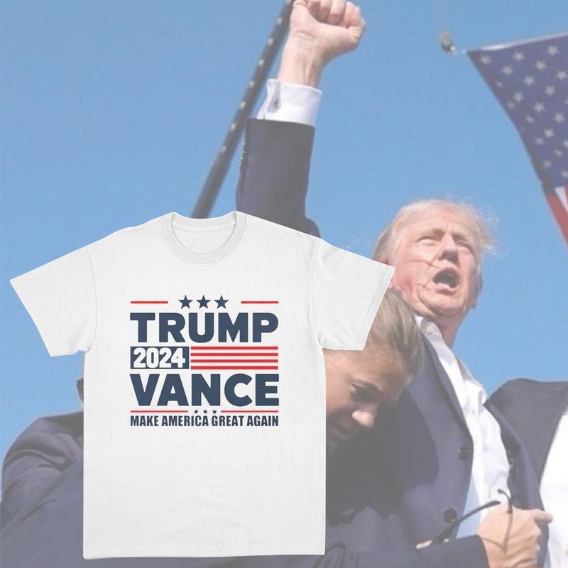 Trum Vance 2024 Shirt Trum 2024 Shooting Rally Shirt President Trum and JD Vance MAGA USA Freedom Republican Shirt Pro Trum Unisex T-Shirt Shortsleeve Man Menswear
