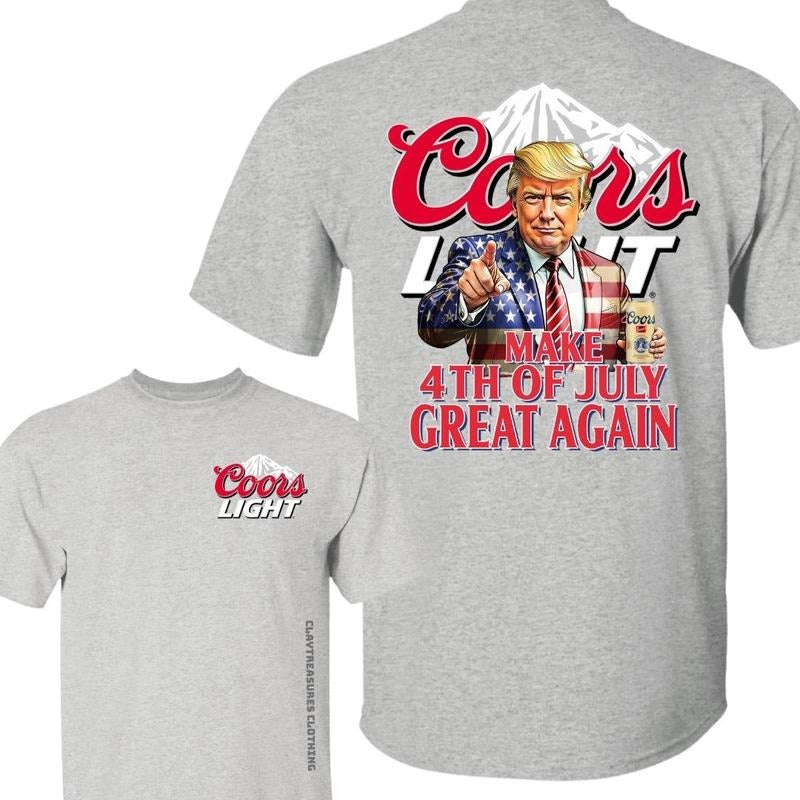 Trump Make 4th Of July Great Again T-shirt - Coors Light Beer Graphic Tee, Perfect for Independence Day Celebrations